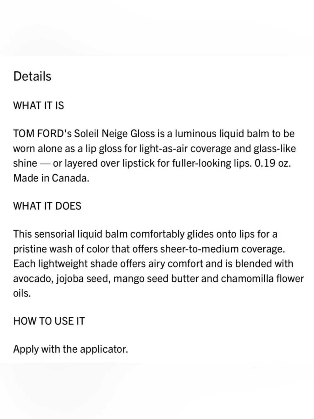 TOM FORD Soleil Neige Gloss In Peak Flush $65